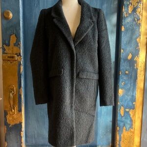 Topshop Textured Black Blazer Coat